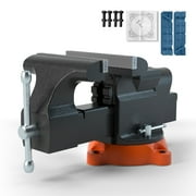 BENTISM 6 Bench Vise w/ Anvil 360 Swivel Locking Base Heavy Duty Ductile Iron