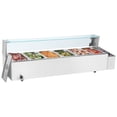 thumbnail image 1 of VEVOR 6-Pan Bain Marie Food Warmer 6-inch Deep, 1500W Electric Countertop Food Warmer 42 Quartz with Tempered Glass Shield with 6 Lids and 2 Ladles, 1 of 5