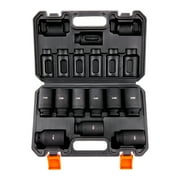 BENTISM 6 Point, 1/2-inch Drive Impact Socket, 9-Piece