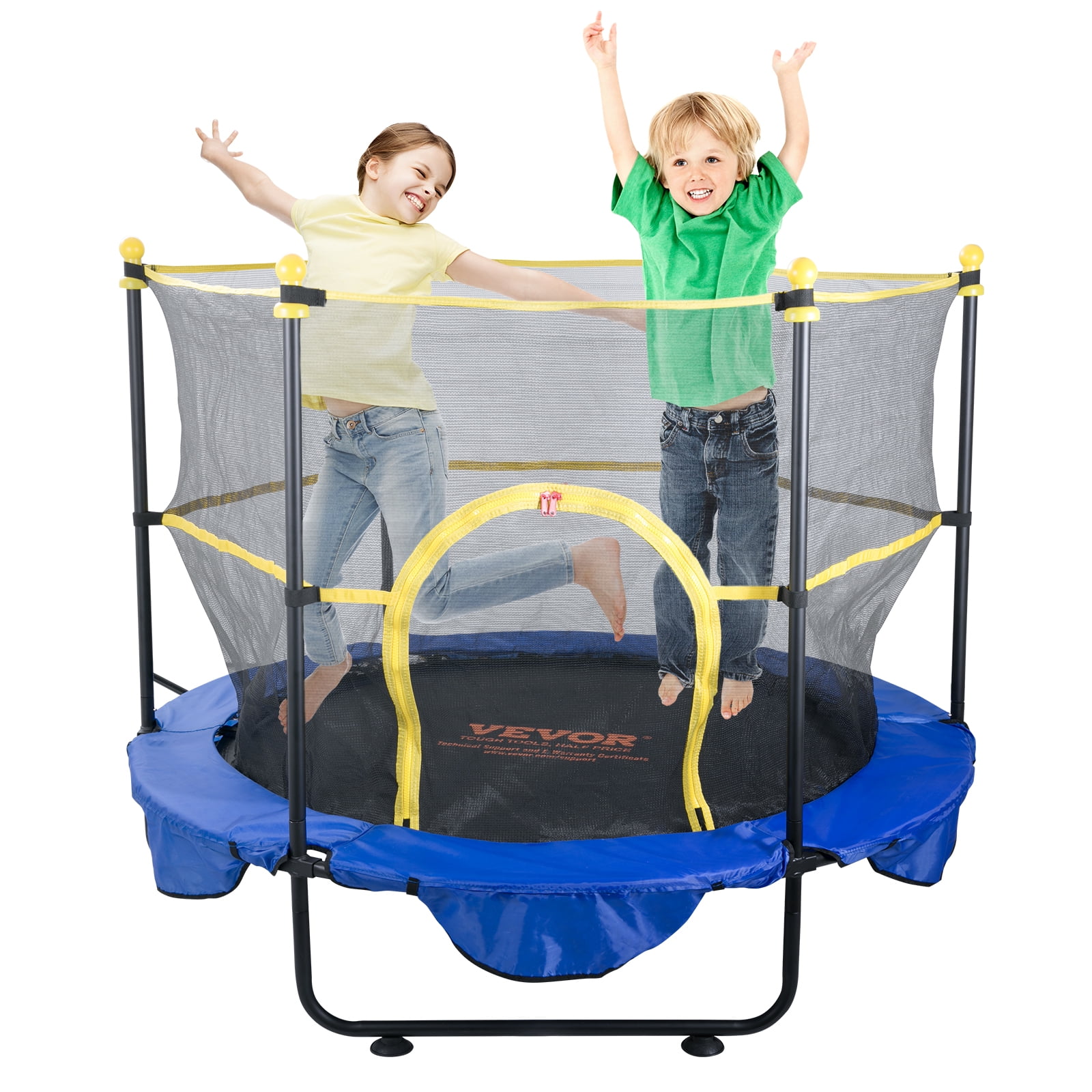 BENTISM Trampoline for Kid s with Enclosure Net and Balls Blue 46.46 x 60.00 x 60.00