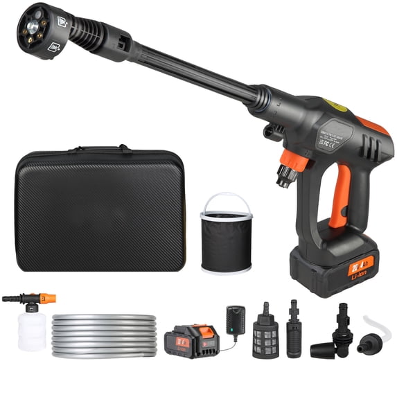 BENTISM 900 PSI Cordless Pressure Washer, 1.5 GPM Portable Power Washer with 6-in-1 Adjustable Nozzle 21 V 4.0 Ah Battery Handheld Pressure Washer with 9.84ft Hose for Cars/Patios