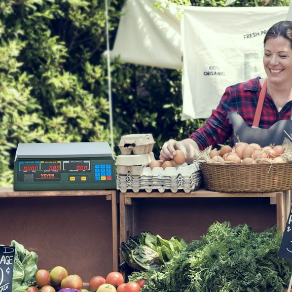 VEVOR 66Lbs 30KG Electronic Price Computing Scale Commercial Food Meat Weighting