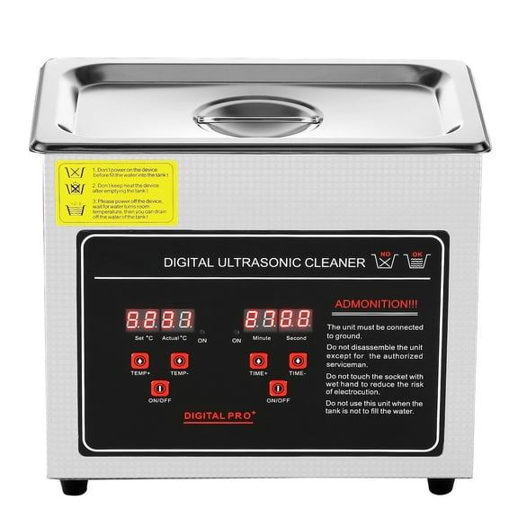 VEVOR 6L Ultrasonic Cleaning Machine 304 Industrial Grade Jewelry Cleaner with 349W Timer Heating Digital Sonic Large Cleaner for Watch Ring Coin Glass Instruments FCC CE RoHS Certified