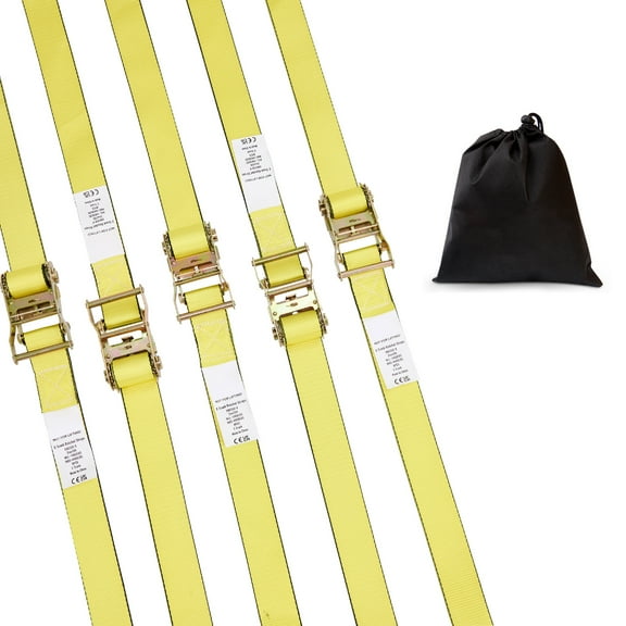 VEVOR 8 Pack Ratchet Tie Down Straps 5208 lbs 2" x 15' Heavy Duty for Cargo