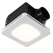 BENTISM 80 CFM 1.5 Sones Bathroom Exhaust Fan, Low Noise Bathroom Fan Bathroom Ceiling Vent Fan with 3 Adjustable Colors Lights