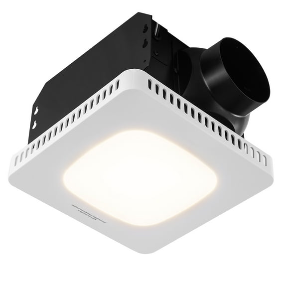 VEVOR 80 CFM 1.5 Sones Bathroom Exhaust Fan, Low Noise Bathroom Fan Bathroom Ceiling Vent Fan with 3 Adjustable Colors Lights