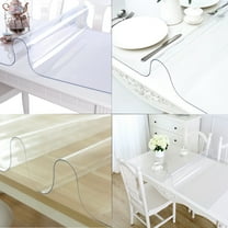 BENTISM 84X42 inch Plastic Table Pad Thick Crystal Clear Table Cover Protector Rectangular PVC Tablecloth
