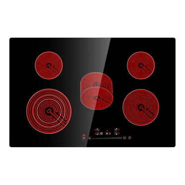 BENTISM 8600W Built-in Electric Cooktop Radiant Ceramic Induction Cooktop Cooktop 5 Burners Sensor Touch Stove 30.3''x20.5''