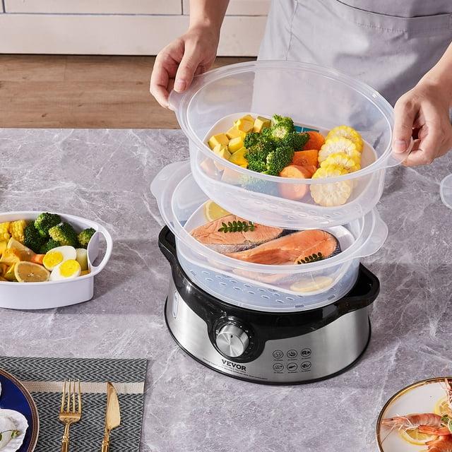 BENTISM 9.5Qt Electric Food Streamer 3Tier Vegetable Steamer & 60 Min