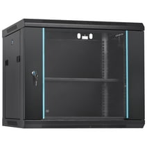 BENTISM 9U 19.7'' Wall Mount Network Server 15.5'' Deep Rack Cabinet Enclosure Door Lock, 2 x Shelves