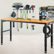 VEVOR Adjustable Height Workbench 48L x 20W Work Bench Table w/ Power Outlets