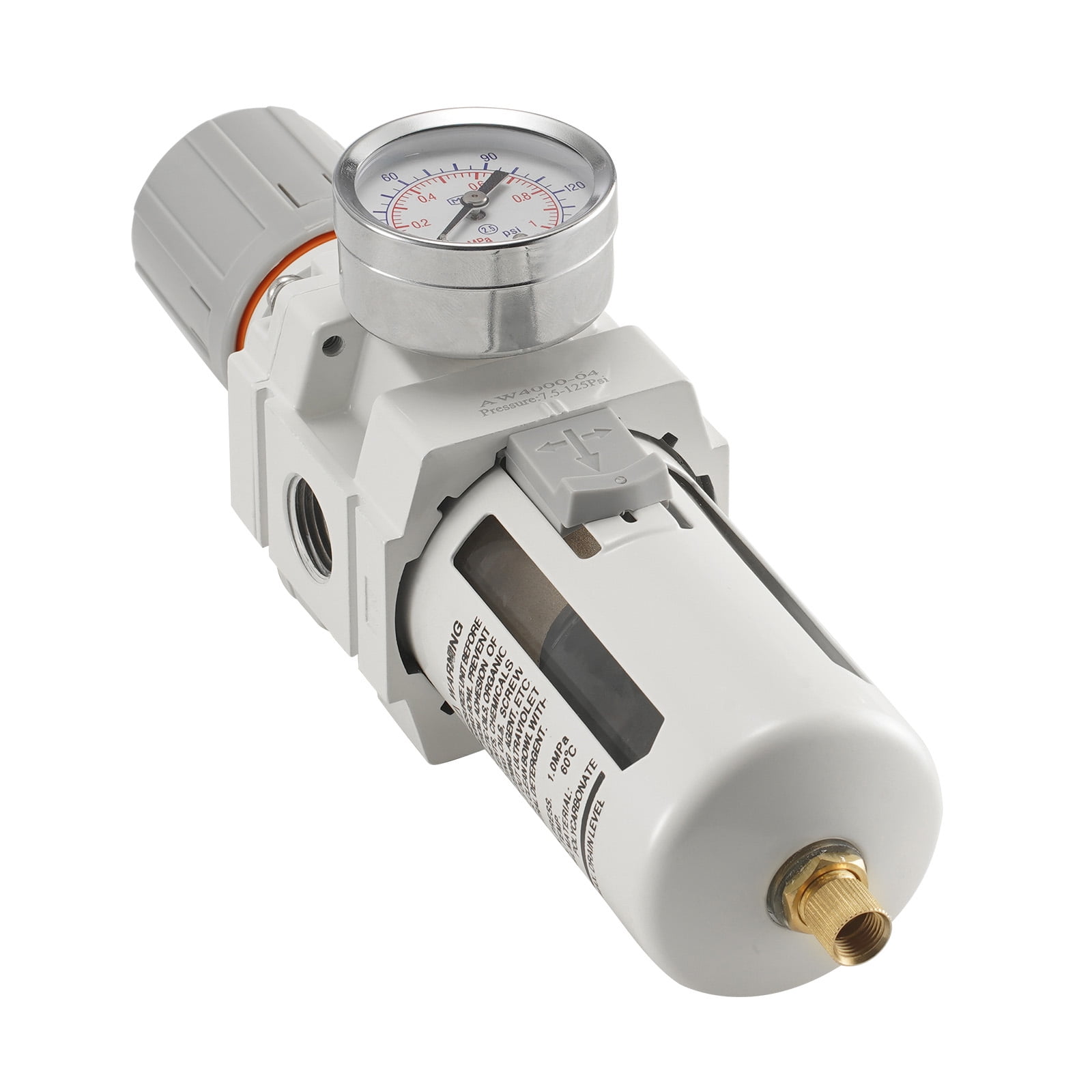BENTISM Air Compressor Filter Regulator, 1/2" NPT 5μm Air Dryer for Compressor, Single Stage Semi-Auto Air Compressor Water Separator with Brass Filter Element