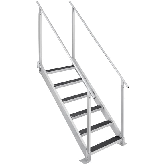 VEVOR Aluminum Dock Ladder Boat Dock Ladder 43-51in Height Adjustable 6 Steps