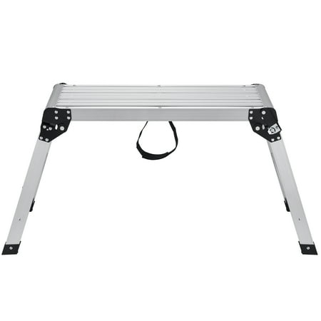 VEVOR Aluminum Folding Work Platform Drywall Ladder 330lbs Non-slip Bench
