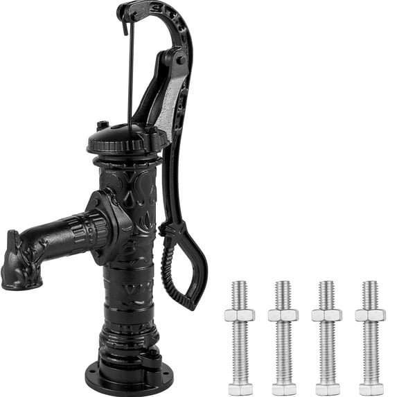 Pompe à Main En Fonte Pour Jardin – Base De Puisard, Aspiration Manuelle, Robuste