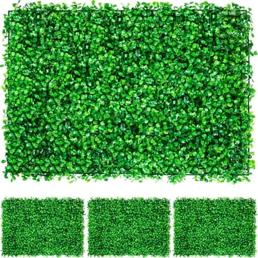 BENTISM Artificial Boxwood Panel Boxwood Hedge Wall Panels UV 4pcs 24" X 16" Decor Fence