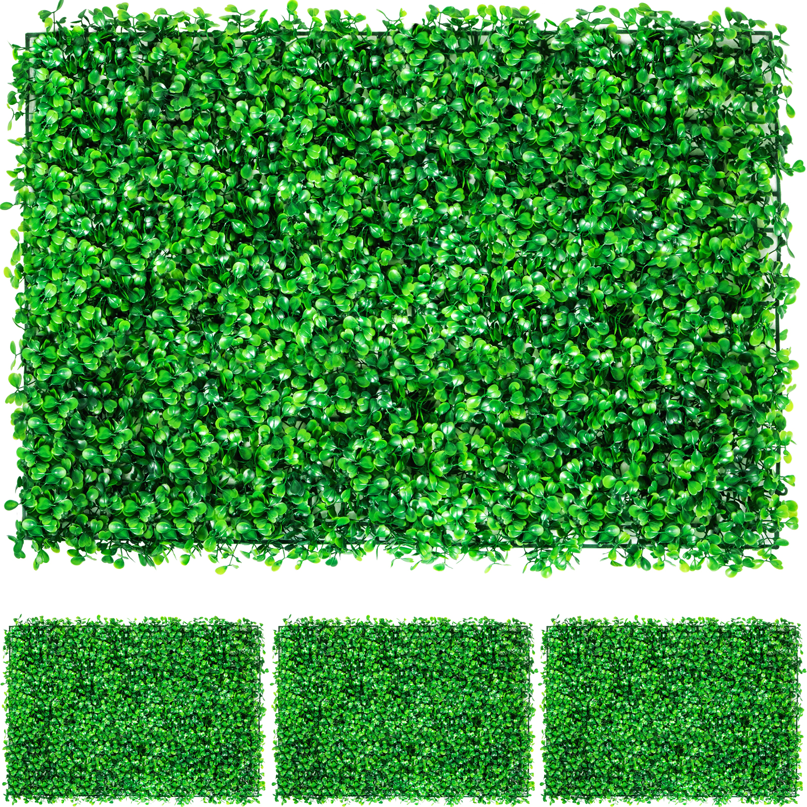 24-Pack Artificial Boxwood Hedge Panels – 16x24 Inch UV Resistant Grass Wall For Fence/Garden