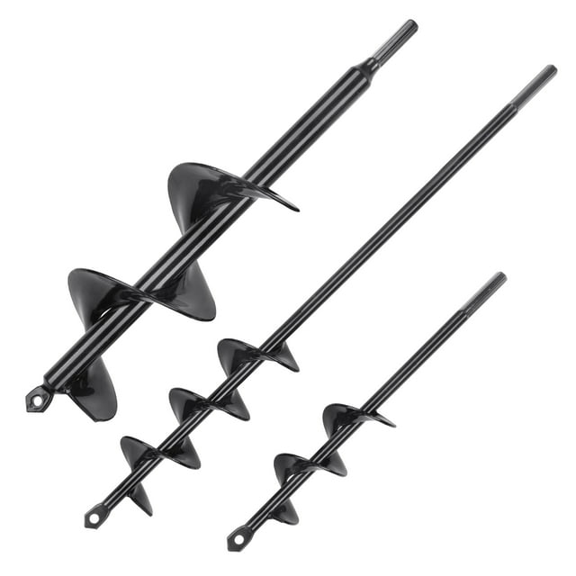 BENTISM Auger Drill Bits for Planting Set of 3, Garden Auger Drill Bit