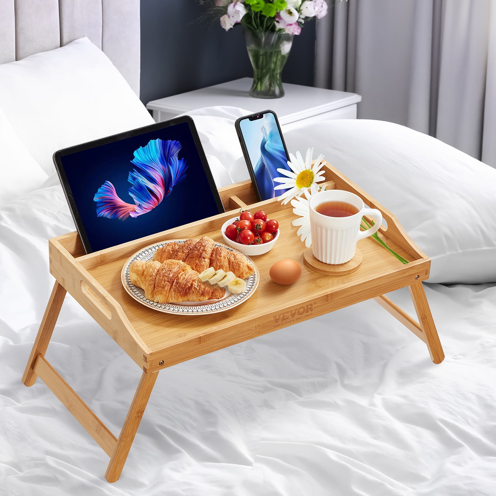 Fold Lap Desk for Kid, Portable Laptop Bed Tray with Legs, Small Lazy  Laptop Bed Table with iPad Slots, White Laptop Table for Adults/Students,  Eating Working Gaming Desk for Couch/Sofa/Floor, HJ1825 