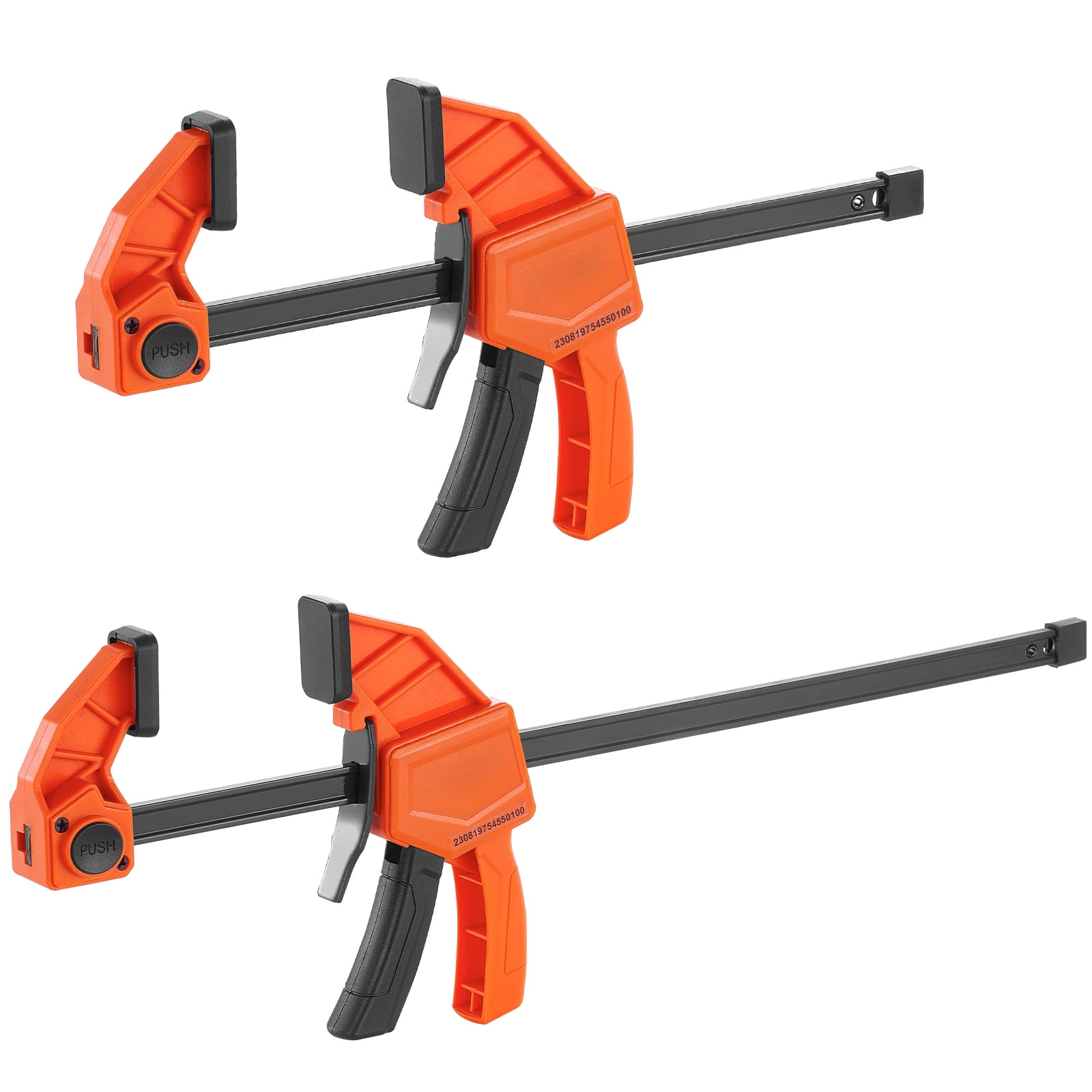 BENTISM Bar Clamps for Woodworking, 4-Pack 6" and 2-Pack 12" One-Handed Clamp/Spreader, Quick-Change F Clamp with 150 lbs Load Limit, Plastic and Carbon Steel, Wood Clamps for Woodworking Metal