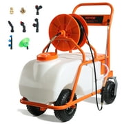 BENTISM Battery Powered Lawn Sprayer Cart Sprayer 15 Gal Tank w/ Wheels 0-90 Psi