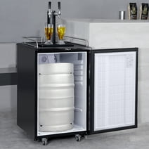 BENTISM Beer Kegerator Draft Beer Dispenser Full Size Keg Refrigerator Dual Tap