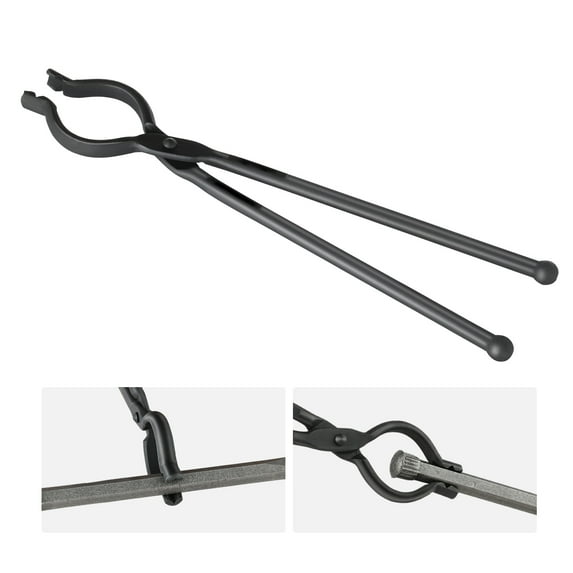VEVOR Blacksmith Tongs, 18” V-Bit Bolt Tongs, Carbon Steel Forge Tongs with A3 Steel Rivets, for Long, Irregular, and Nail-shaped Forgings, for Beginner and Seasoned Blacksmiths and Bladesmiths