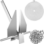 BENTISM Silver Steel 8.5 lb Fluke Style Anchor Boat Kit