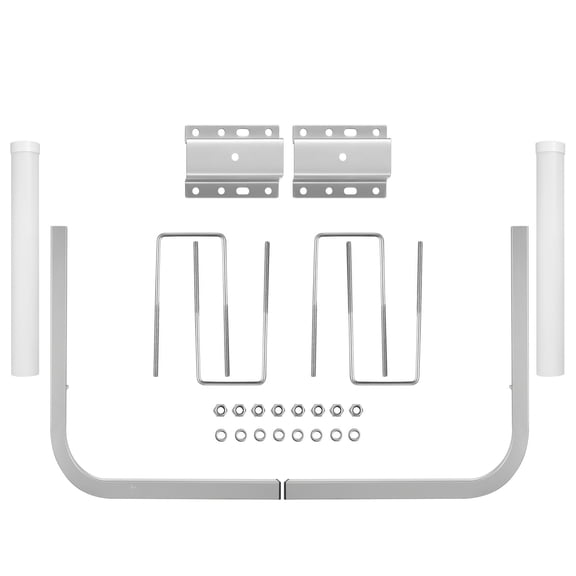 VEVOR Boat Trailer Guide-on, 22", Galvanized Steel Trailer Post Guide on, with 2pcs White PVC Tube Covers & Complete Mounting Accessories, for Ski Boat, Fishing Boat or Sailboat Trailer