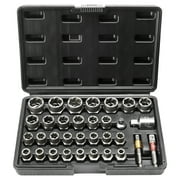 BENTISM Bolt Extractor Set, 29 PCS Impact Bolt & Nut Remover Set, 6mm to 10mm, 13/32" to 3/4", CR-MO Steel Extraction Socket Set with Storage Case, for Removing Damaged, Frozen, Rusted