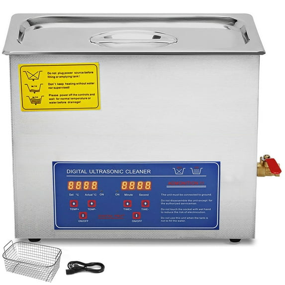 VEVOR Brand New 6 Liter Stainless Steel Digital Ultrasonic Cleaning Machine w/ Bracket & Drainage System