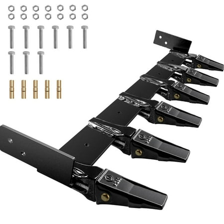 BENTISM Bucket Teeth Bar 60'' Inside Bucket Width Tractor Bucket Teeth 9.84'' Teeth Space Tooth Bar for Loader Bucket 23TF Bolt on Tooth Bucket Enables Penetration of Compacted Soil