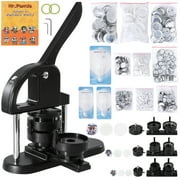 BENTISM Button Maker, 1/1.25/2.28 inch25/32/58mm 3-IN-1 Pin Maker with 300pcs Button Parts, Ergonomic Arc Handle Punch Press Kit, Button Maker Machine with Panda Magic Book, For Children DIY Gifts
