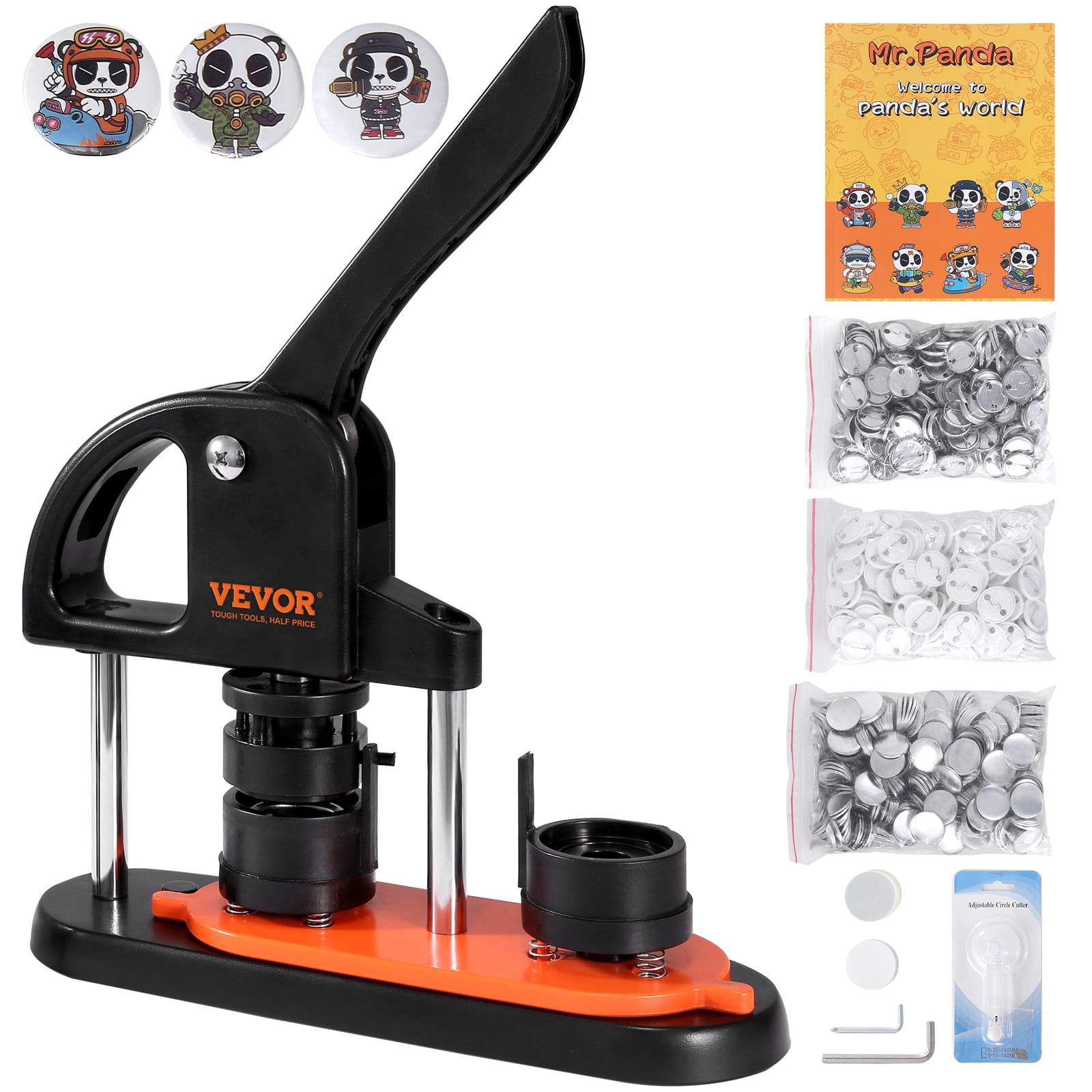 BENTISM Button Maker Machine, 58mm (2.25 ) Badge Punch Press Kit