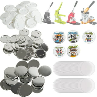 600 Pieces Blank Button Making Supplies Round Badge Button Parts Metal  Button Pin Badge Kit for Button Make Machine, Including Metal Shells Metal  Back