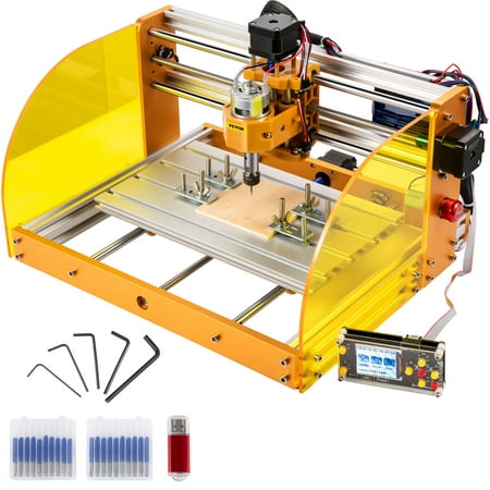 BENTISM CNC Router Machine, 3018-PRO with GRBL Offline Control, Limit Switches & Emergency-Stop, PCB PVC Wood leather Engraving Machine, Dustproof Safe Acrylic Baffle, XYZ Working Area