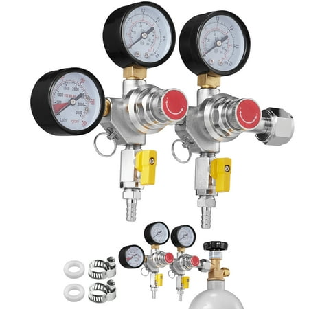 VEVOR CO2 Regulator Gauge with Check Valve for Draft Beer Homebrew CGA320