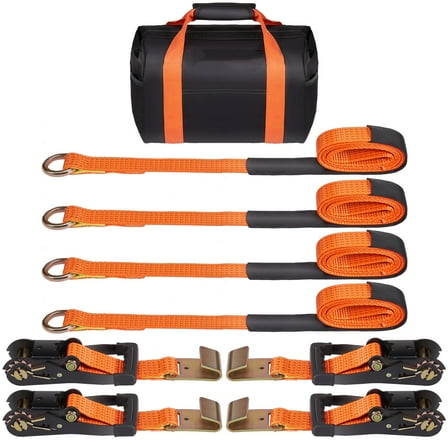 VEVOR Car Tie Down Straps with Flat Hook Tire Strap for Car Trailer Hauler 4 PCS