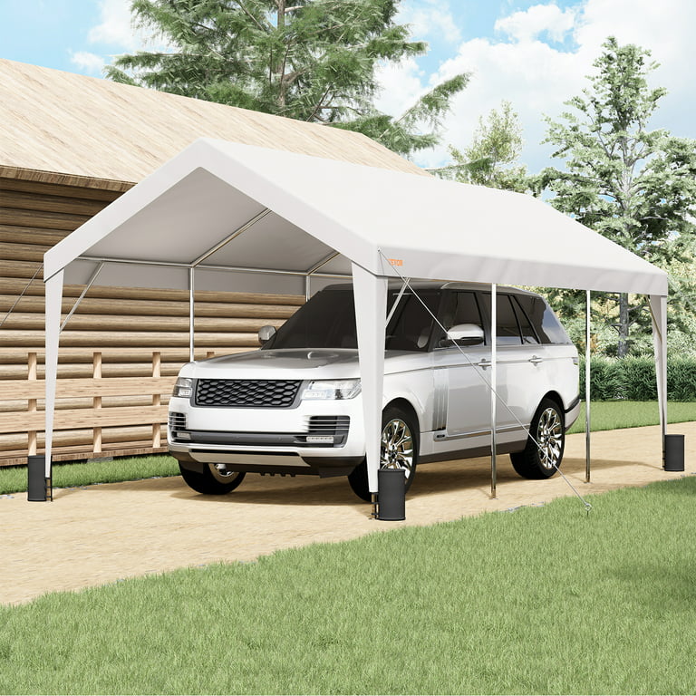BENTISM Carport Car Canopy Garage Shelter Tent 10x20ft with 8 Poles for  Auto Boats