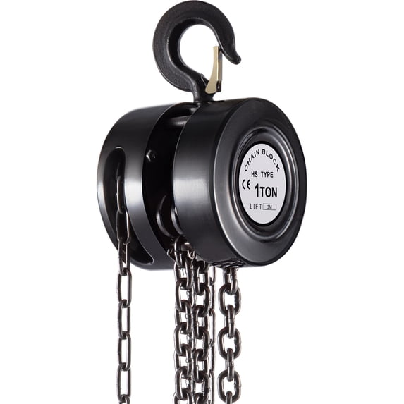 VEVOR Chain Hoist Chain Block 1 Ton Capacity 10 FT Lift Steel Construction Black