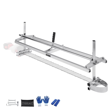 VEVOR Chainsaw Mill, Portable Sawmill 14"-48" Guide Bar, Galvanized Steel Chainsaw Planking Mill with 0.2"-11.81" Cutting Thickness, Wood Lumber Cross Cutting Saw Mill