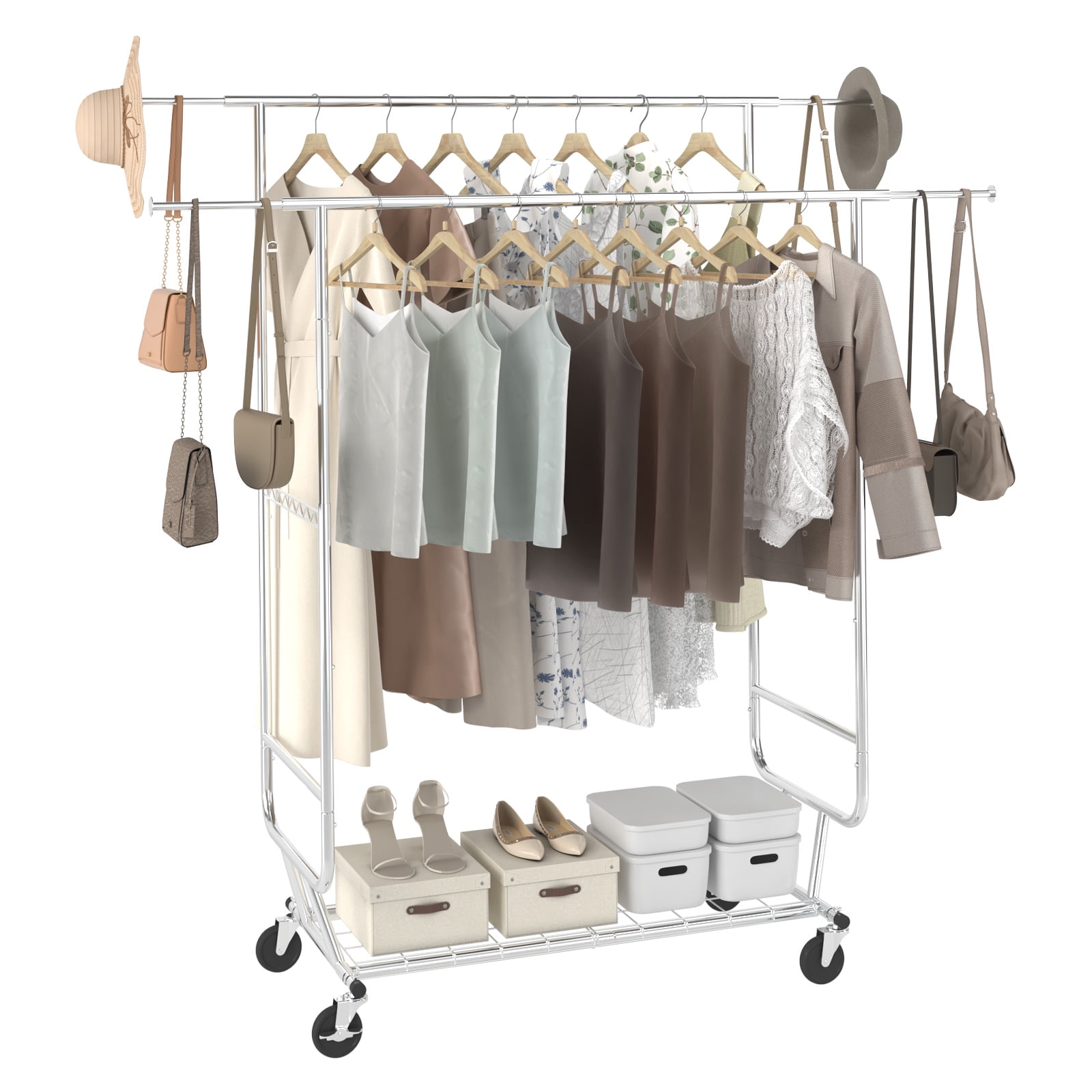 BENTISM Clothes Rack 600 lbs Commercial Grade Heavy Duty Clothing