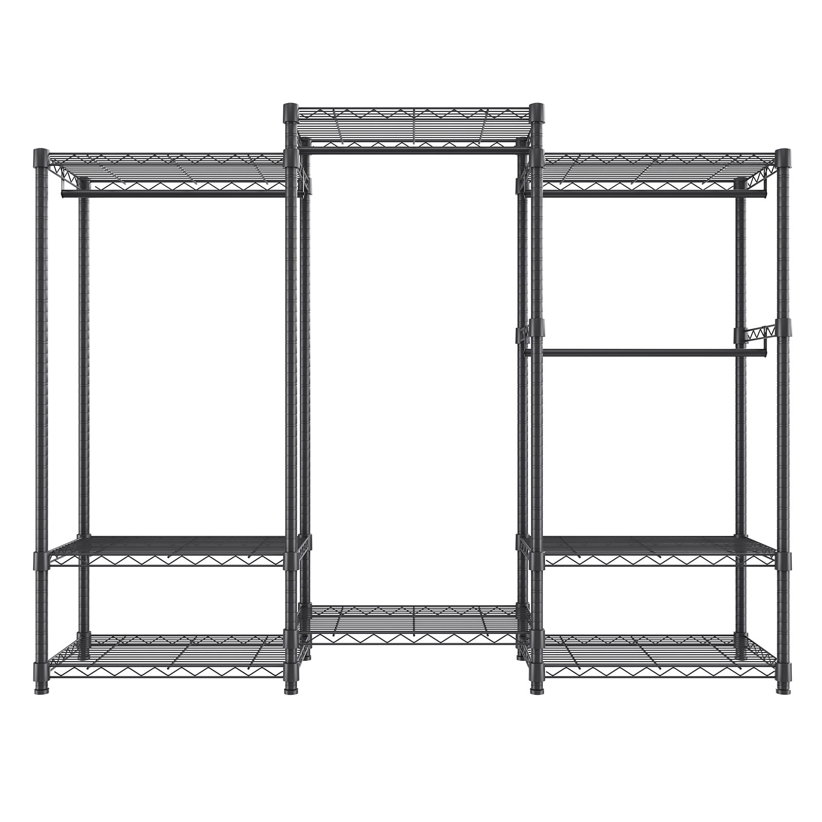 VEVOR Clothes Rack Wire Garment Rack with 4 Hang Rods & 8 Storage Tiers ...