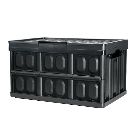 VEVOR Collapsible Storage Bins with Lids Folding Stackable Containers 45L 3-Pack