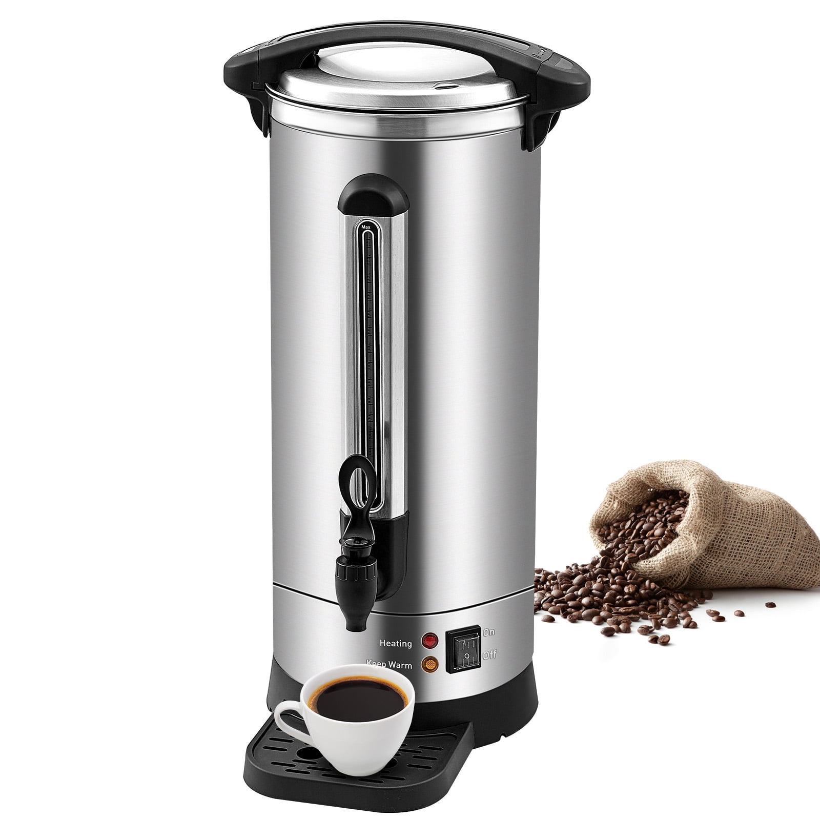 Valgus Commercial Grade Stainless Steel 55-Cup 8L Coffee Urn with  Percolator Coffee Maker Hot Water Urn for Home, Party, Office, Wedding