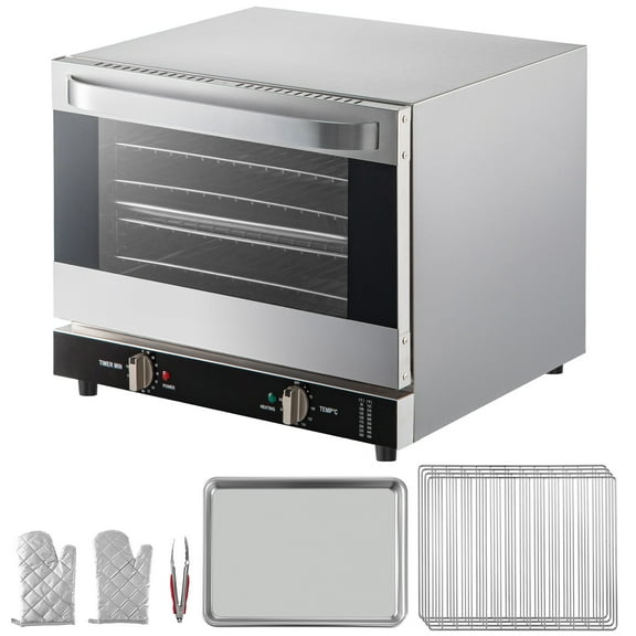 BENTISM Commercial Convection Oven, Professional Countertop Oven66L/60Qt, Mid-Size Conventional Oven Countertop, 1800W 4-Tier Toaster with Front Glass Door