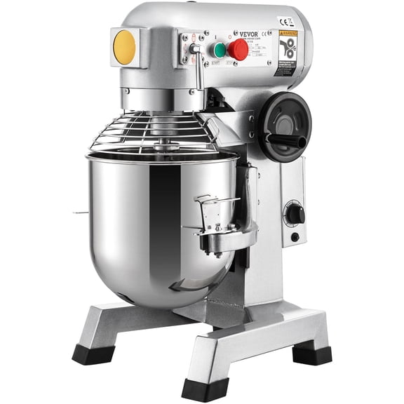 VEVOR Commercial Food Mixer Electric Stand Mixer 15Qt Dough Mixer 3 Speeds 500W