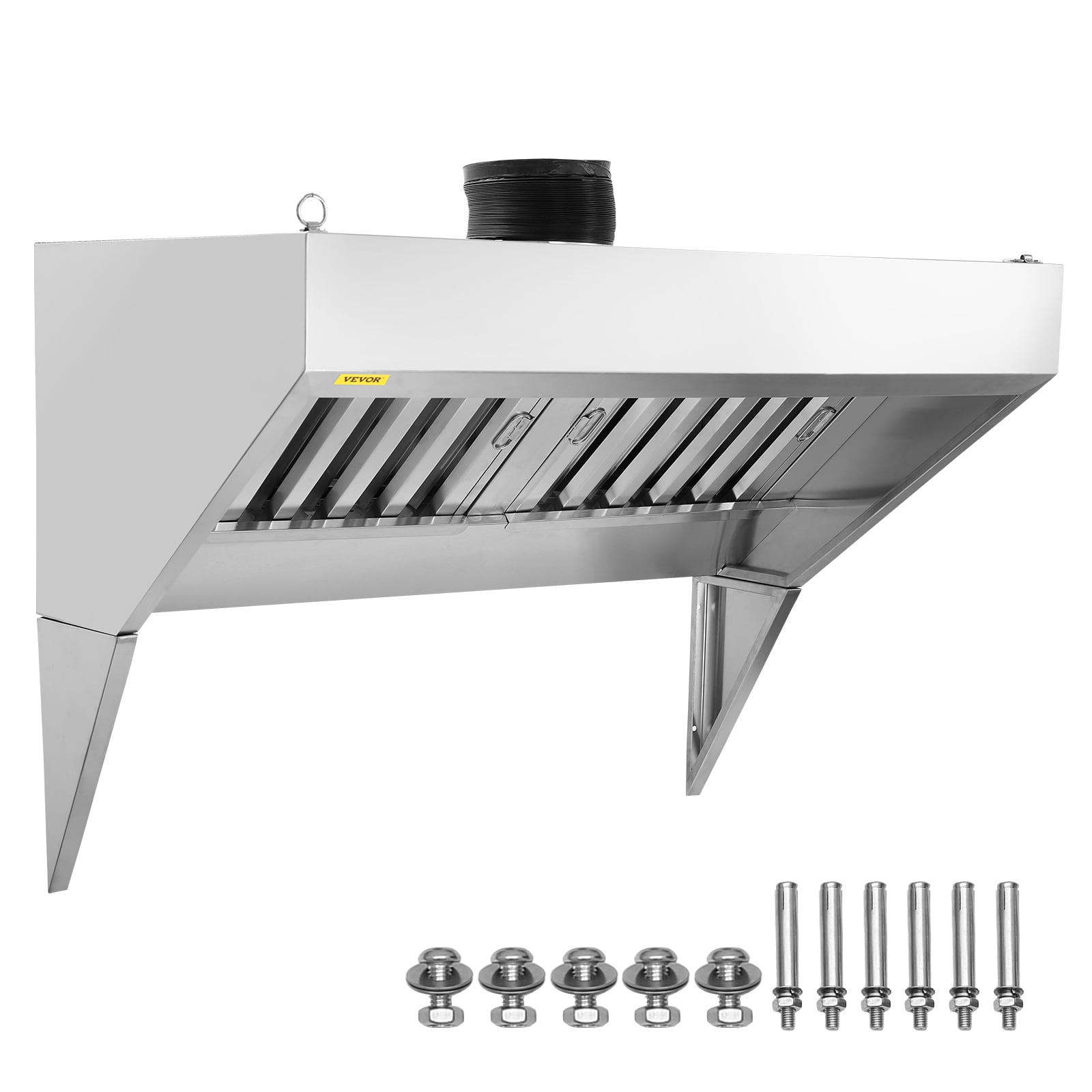 BENTISM Commercial Exhaust Hood 5ft Food Truck Hood Exhaust 201 Stainless Steel