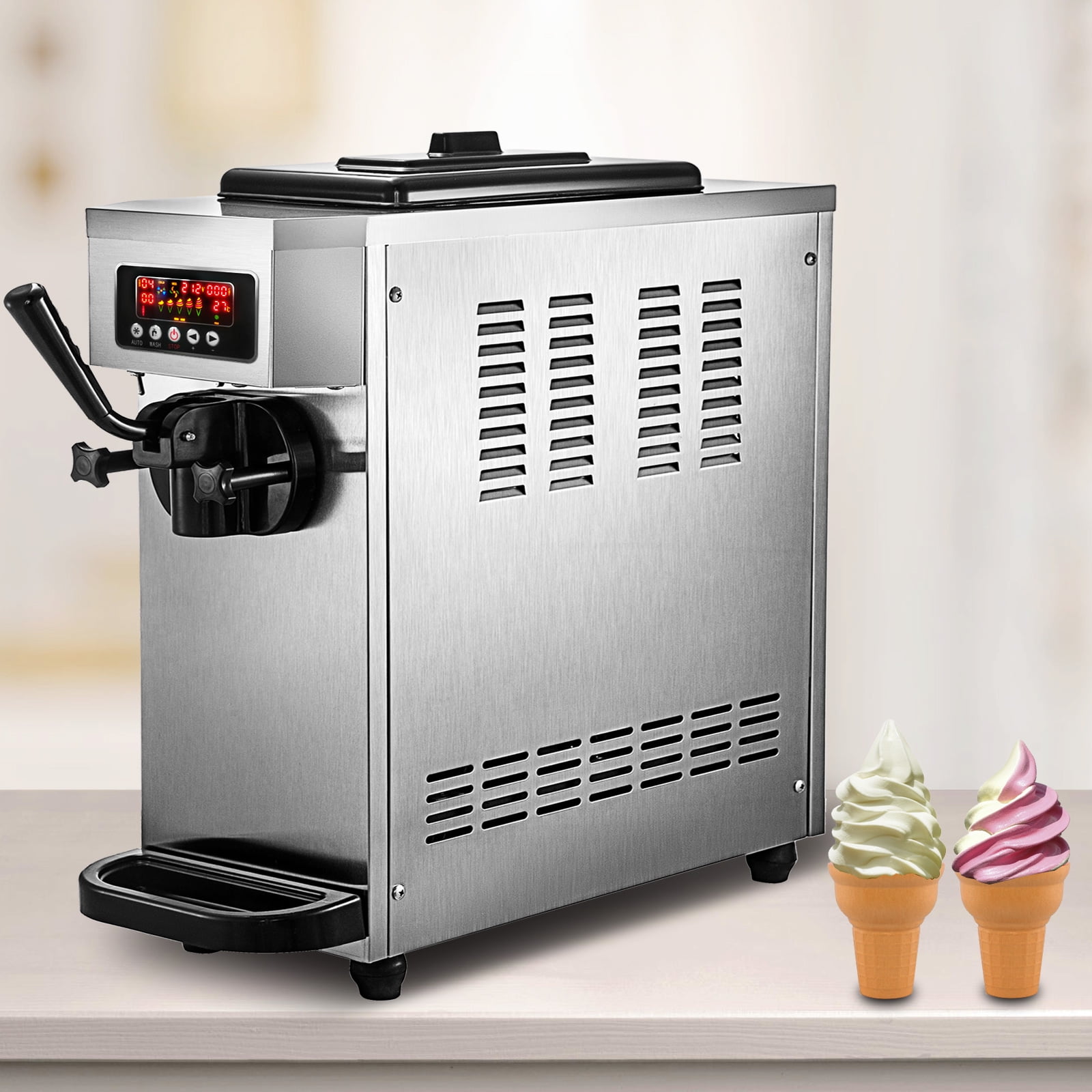 BENTISM Commercial Ice Cream Maker Soft Ice Cream Machine Single Flavor  Countertop
