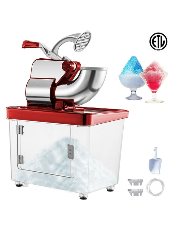 BENTISM Commercial Ice Crusher, Snowball Machine Commercial, Red Snow Cone Machine